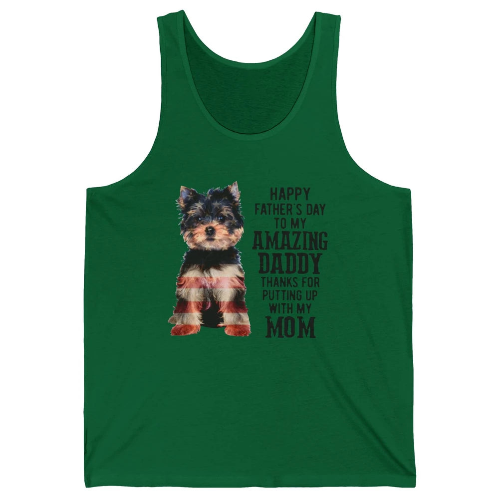 Yorkshire Terrier Fathers Day To My Amazing Dad Yorkie Lover Unisex Jersey Tank