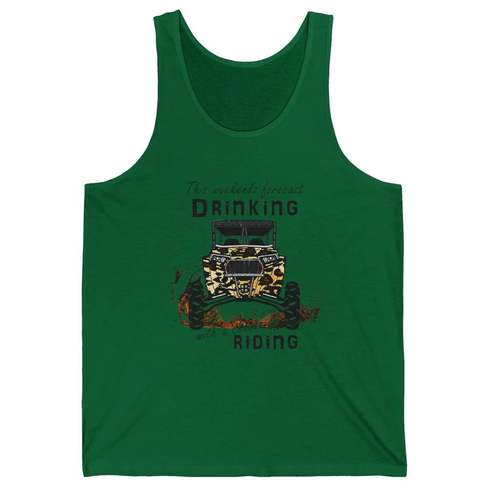 Leopard UTV Weekend Forecast Drinking Offroad Riding SXS Mud Unisex Jersey Tank