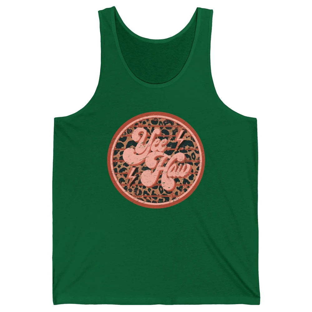Retro Cowboy Yeehaw Leopard Western Country Cowgirls Horse Unisex Jersey Tank