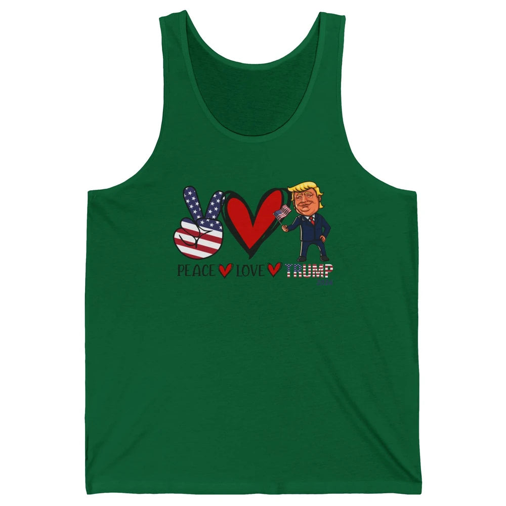 Peace Love Trump 2024 US Flag President Trump Return Support Unisex Jersey Tank