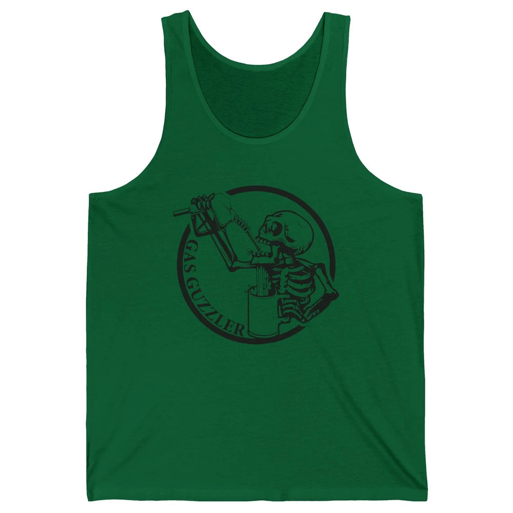 Funny Skeleton Gas Guzzler Sarcastic Skeleton Halloween Unisex Jersey Tank