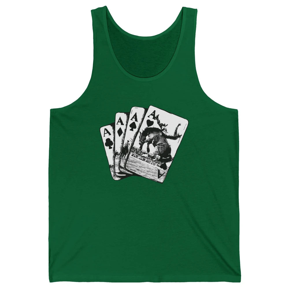 Punchy Cowboy Horsing Playing Cards Western Cowboy Rodeo Unisex Jersey Tank