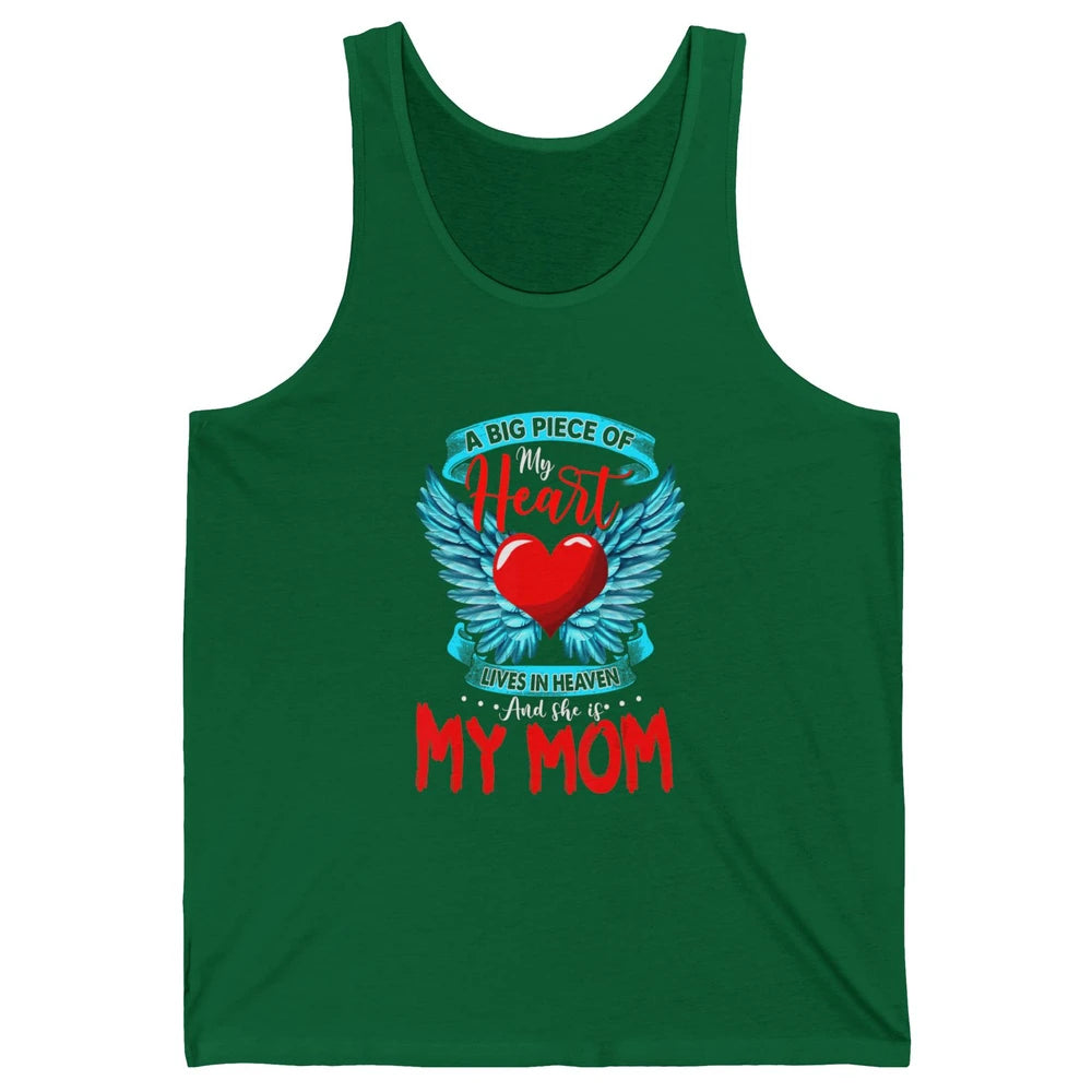 A Big Piece Of My Heart Mom In Heaven Angel Wings Guardian Unisex Jersey Tank