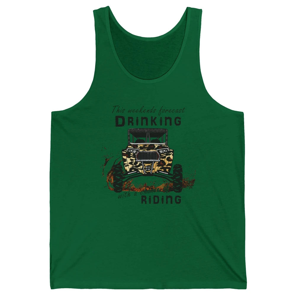 Leopard UTV Weekend Forecast Drinking Mud Riding SXS Life Unisex Jersey Tank