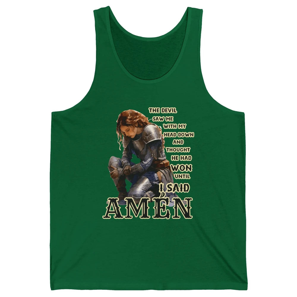 Knight Templar Christian The Devil Saw Me With My Head Down Unisex Jersey Tank