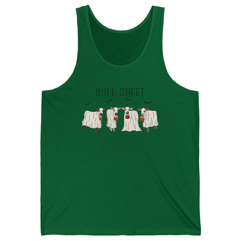 Funny Cow Ghost Pumpkin Bull Sheet Halloween Animal Costume Unisex Jersey Tank