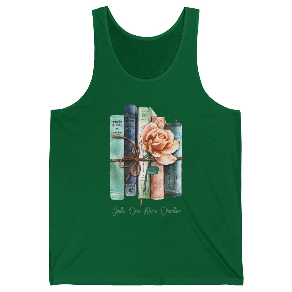 Just One More Chapter Minimalist Floral Book Page Aesthetic Unisex Jersey Tank