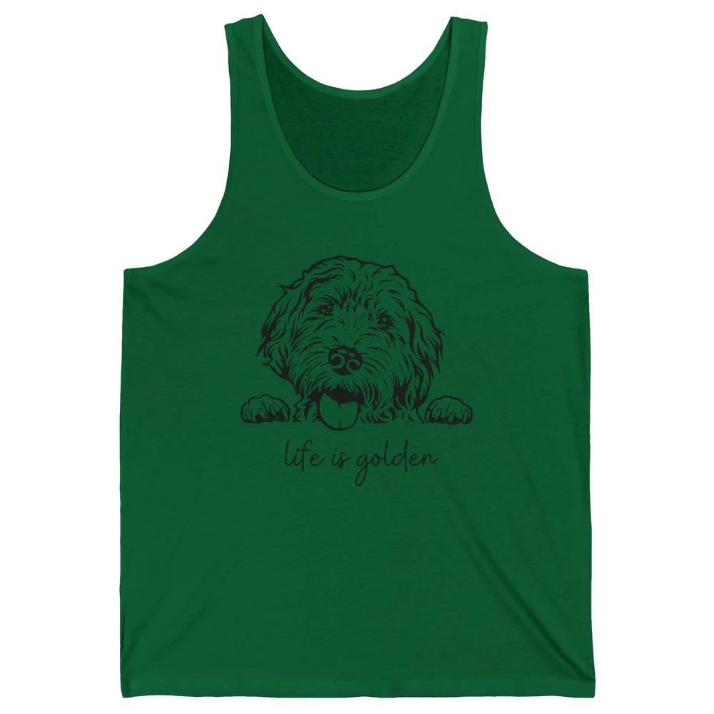 Life is Golden Dog Mom Goldendoodle Mama Mother's Day Gift Unisex Jersey Tank
