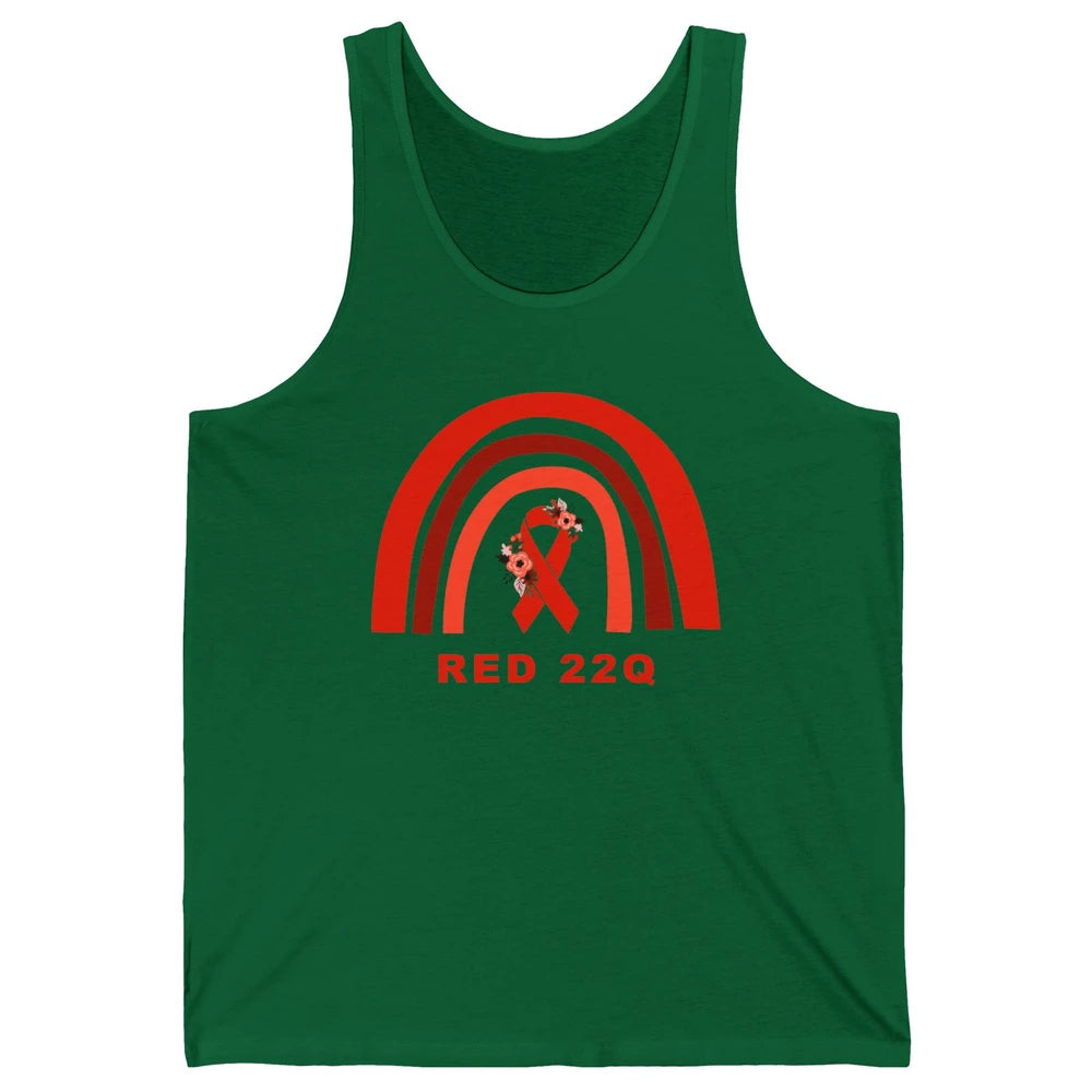 22Q Deletion/DiGeorge Syndrome Awareness Floral Red Rainbow Unisex Jersey Tank