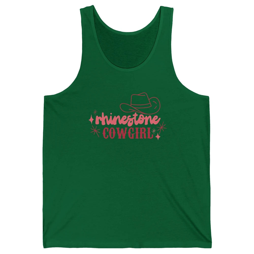 Retro Rhinestone Cowgirl Hippie Western Country Cowgirls Unisex Jersey Tank