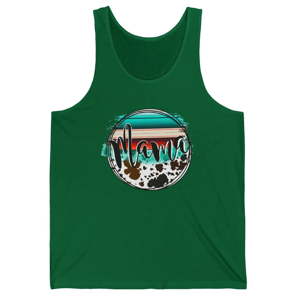 Western Country Boho Mama Cowhide Turquoise Western Mama Unisex Jersey Tank