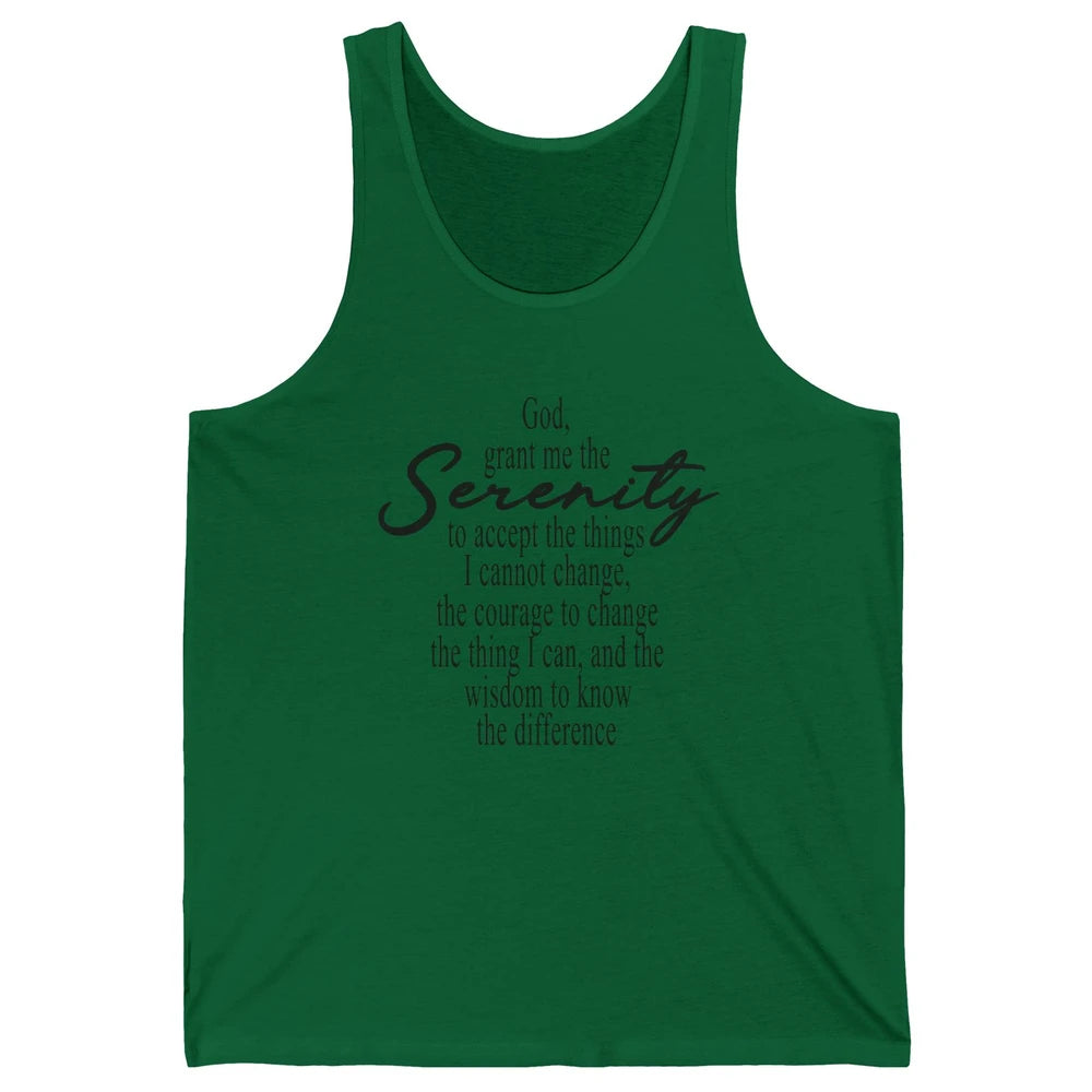 Christian God Grant Me The Serenity To Accept Prayer Faith Unisex Jersey Tank