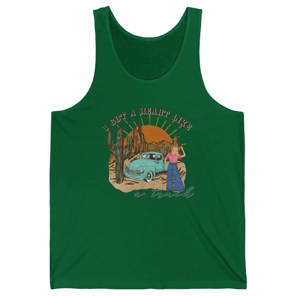 I Got A Heart Like A Truck Western Boho Sunset Girl Desert Unisex Jersey Tank