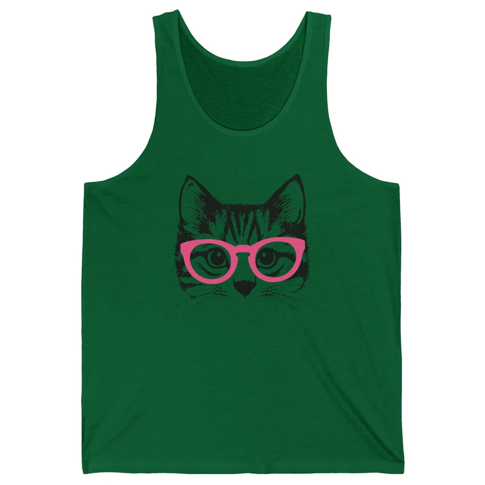 Kitten Cat Wearing Eyeglasses Optometrist Ophthalmologist Unisex Jersey Tank