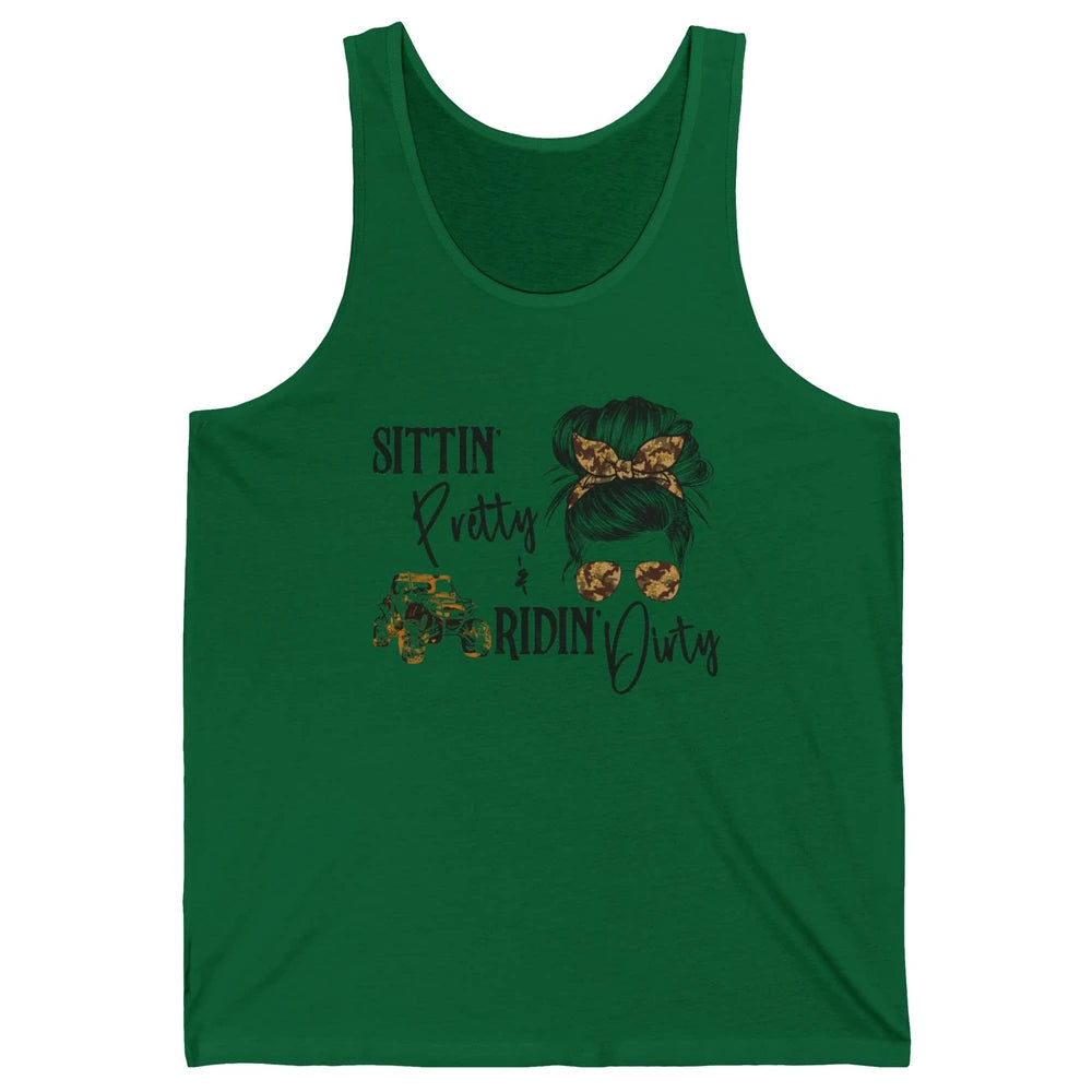 Mud Riding ATV Messy Bun Ride RZR SXS Life Country Girls Unisex Jersey Tank