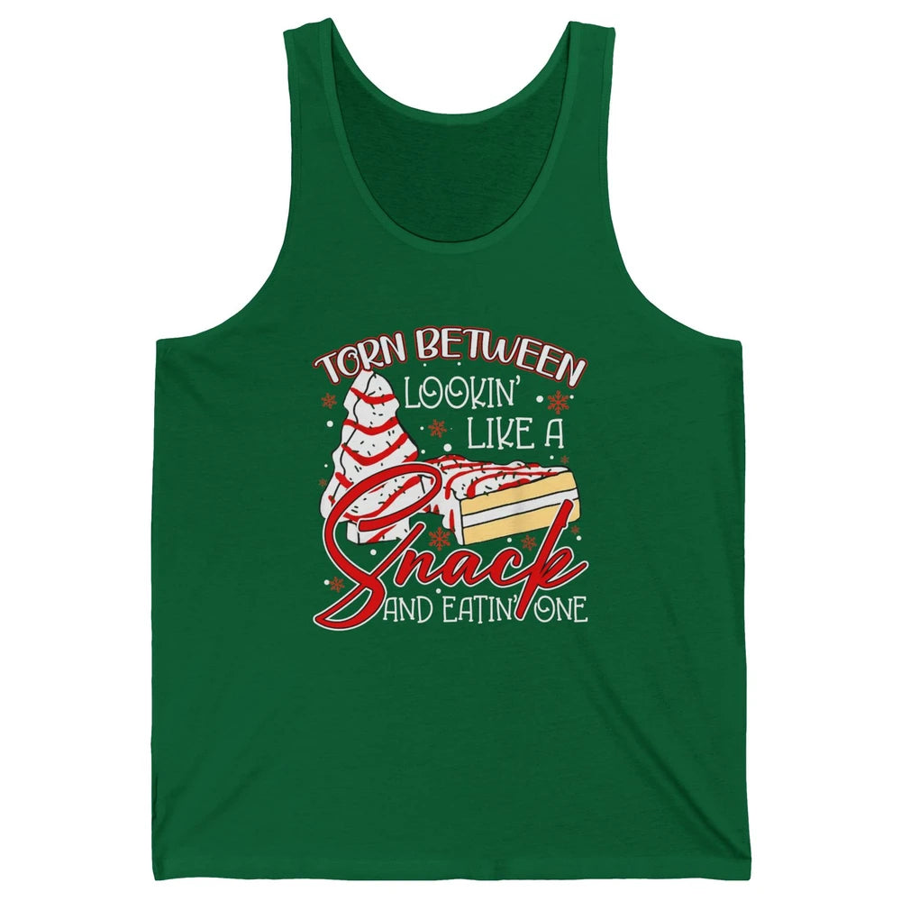 Christmas Tree Cake Torn Between Look Like a Snack Eat One Unisex Jersey Tank