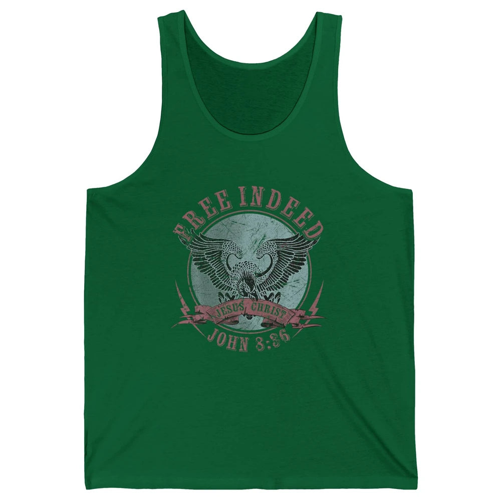 Free Indeed Faith Retro Religious Christian Bible Verse God Unisex Jersey Tank