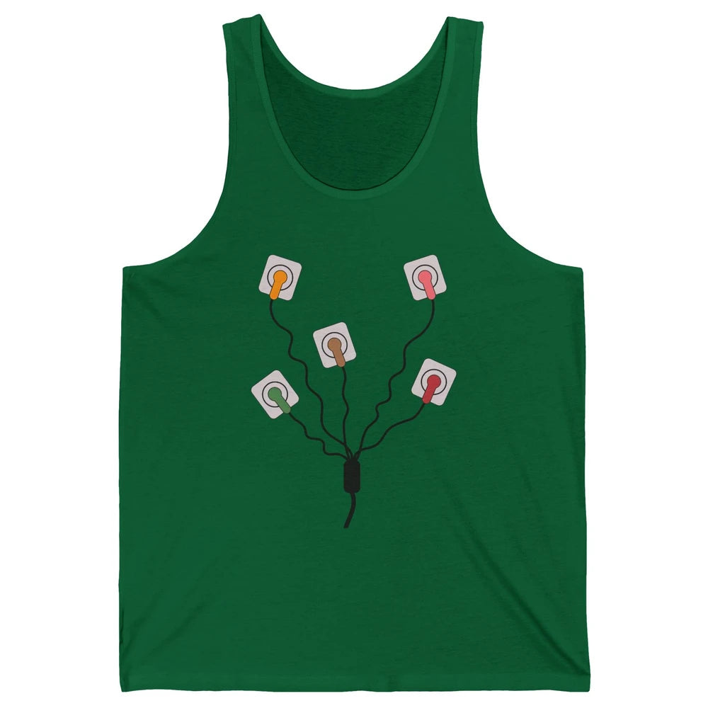 Electrocardiogram EKG Nurse Leads Cheat Sheet Telemetry Tech Unisex Jersey Tank