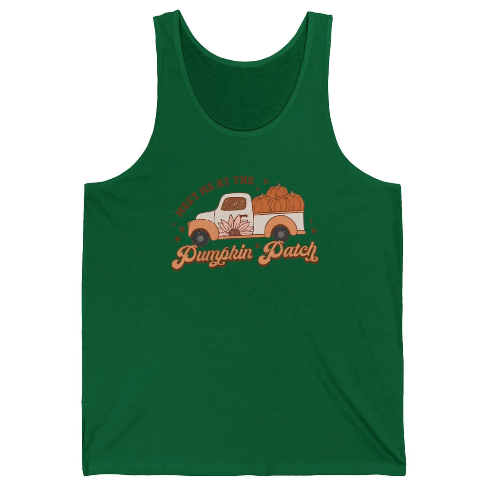 Retro Pumpkin Truck Meet Me At Pumpkin Patch Fall Halloween Unisex Jersey Tank