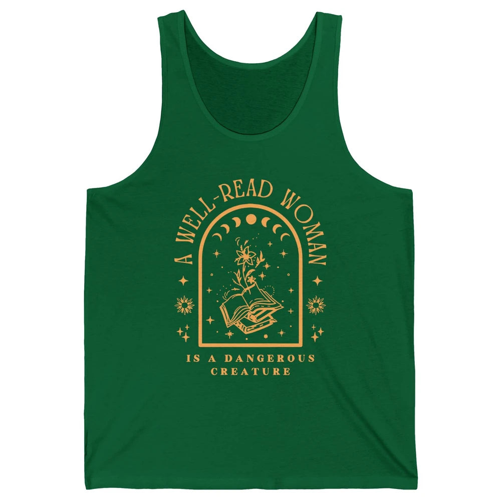 Aesthetic Read Books Moon Phase Librarian Bookworm Bookish Unisex Jersey Tank