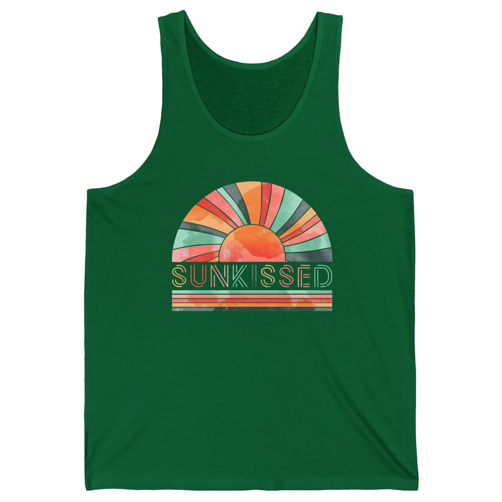 Retro Rainbow Sunkissed Summer Beach Life Vintage Boho Unisex Jersey Tank