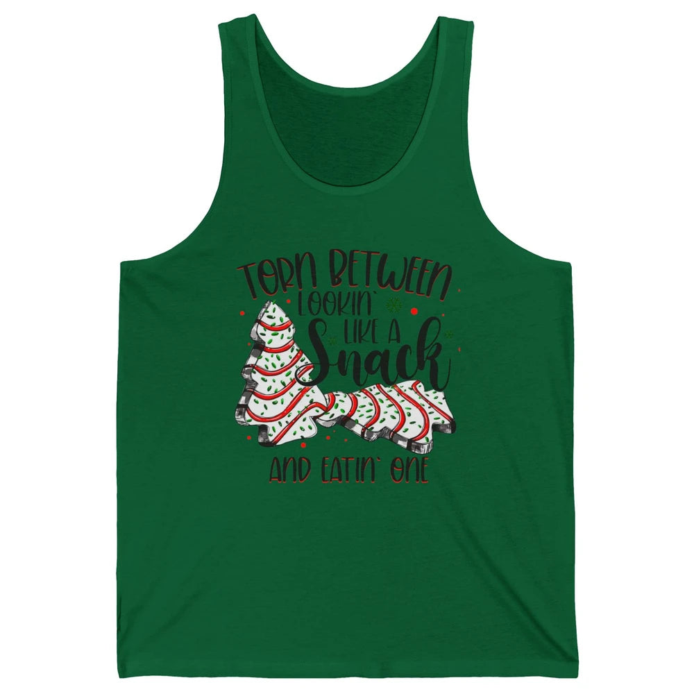 Christmas Tree Cake Torn Between Look Like a Snack Eat One Unisex Jersey Tank