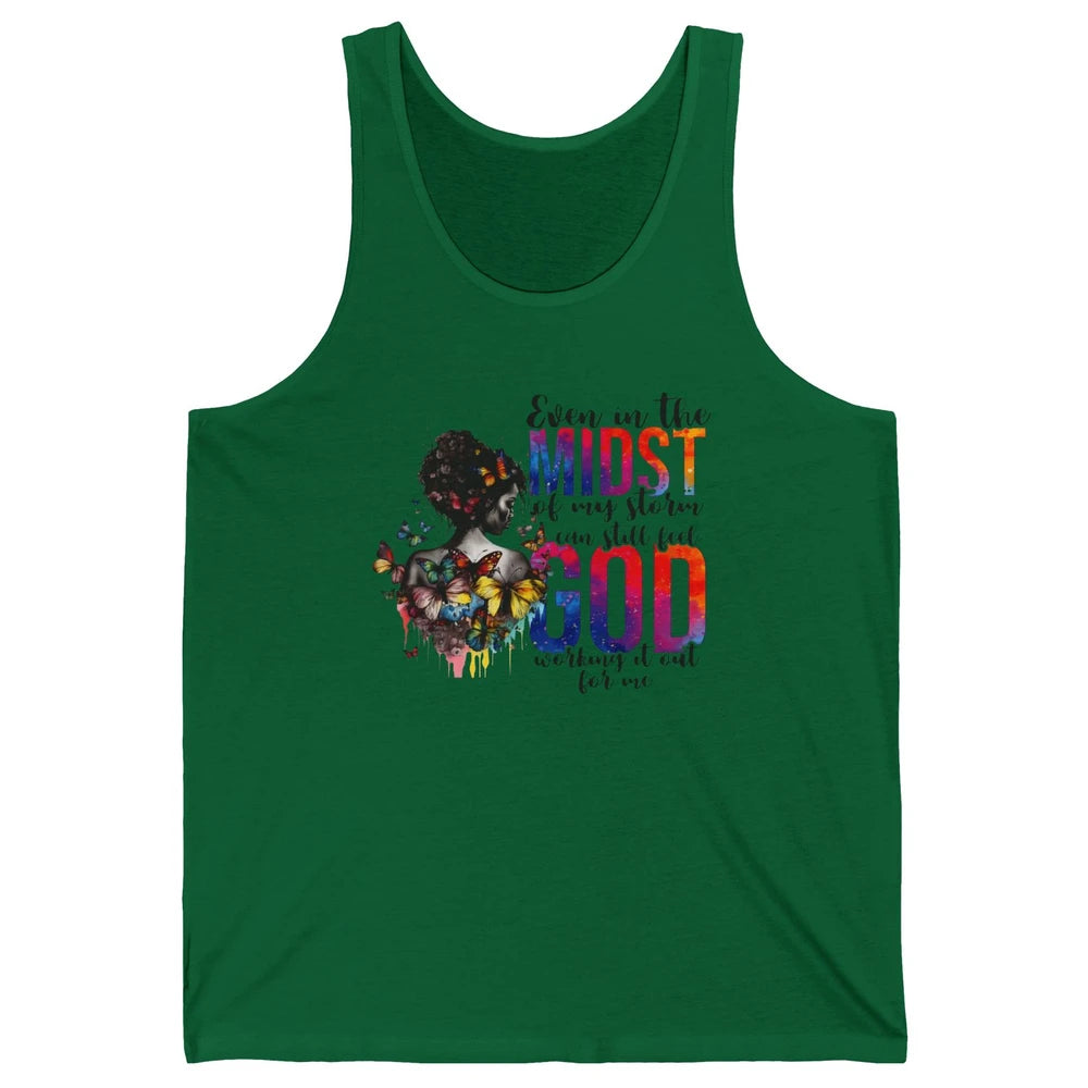 Butterfly Christian Girl Faith Even In The Midst Of My Storm Unisex Jersey Tank