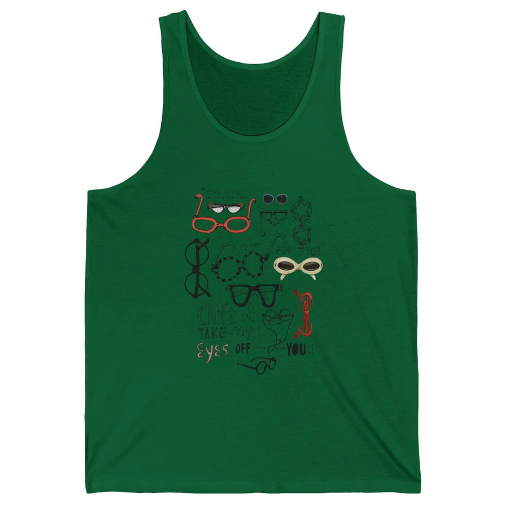 Optometrist Multiple Eyeglasses Hand Drawn Ophthalmologist Unisex Jersey Tank