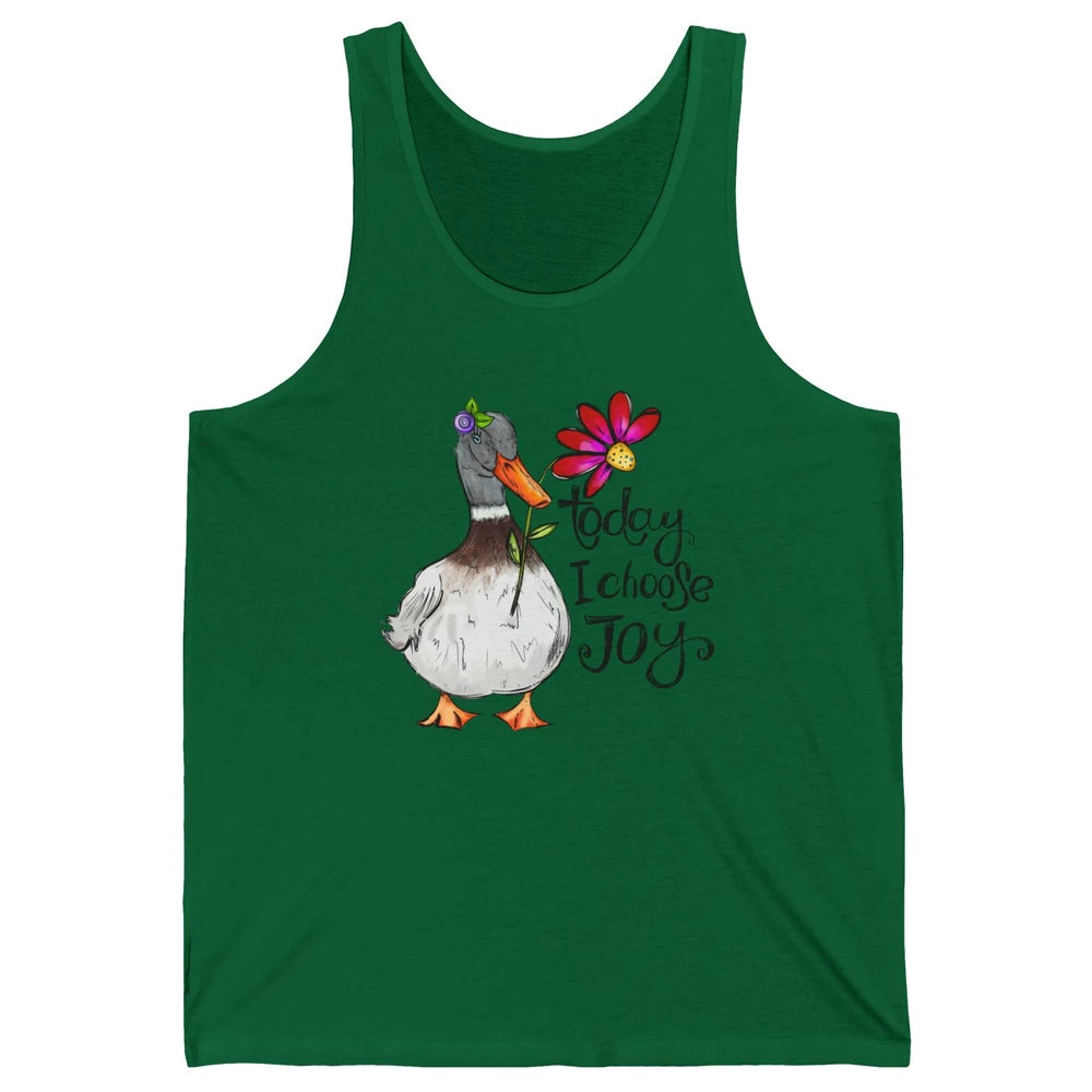 Christian Duck Today I Choose Joy Bible Verse Hand Drawn Unisex Jersey Tank
