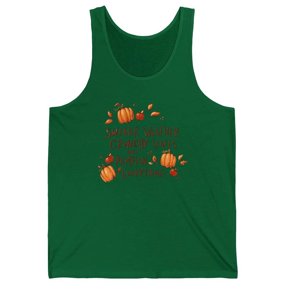 Sweater Weather Crunchy Leave Pumpkin Everythin Western Fall Unisex Jersey Tank