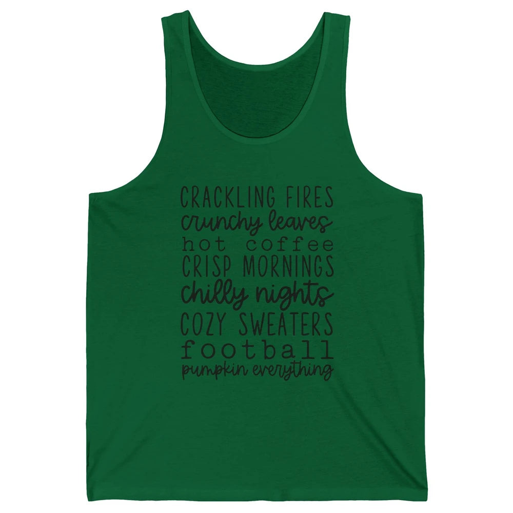 Fall Favorite Crackling Fire Pumpkin Everything Thanksgiving Unisex Jersey Tank