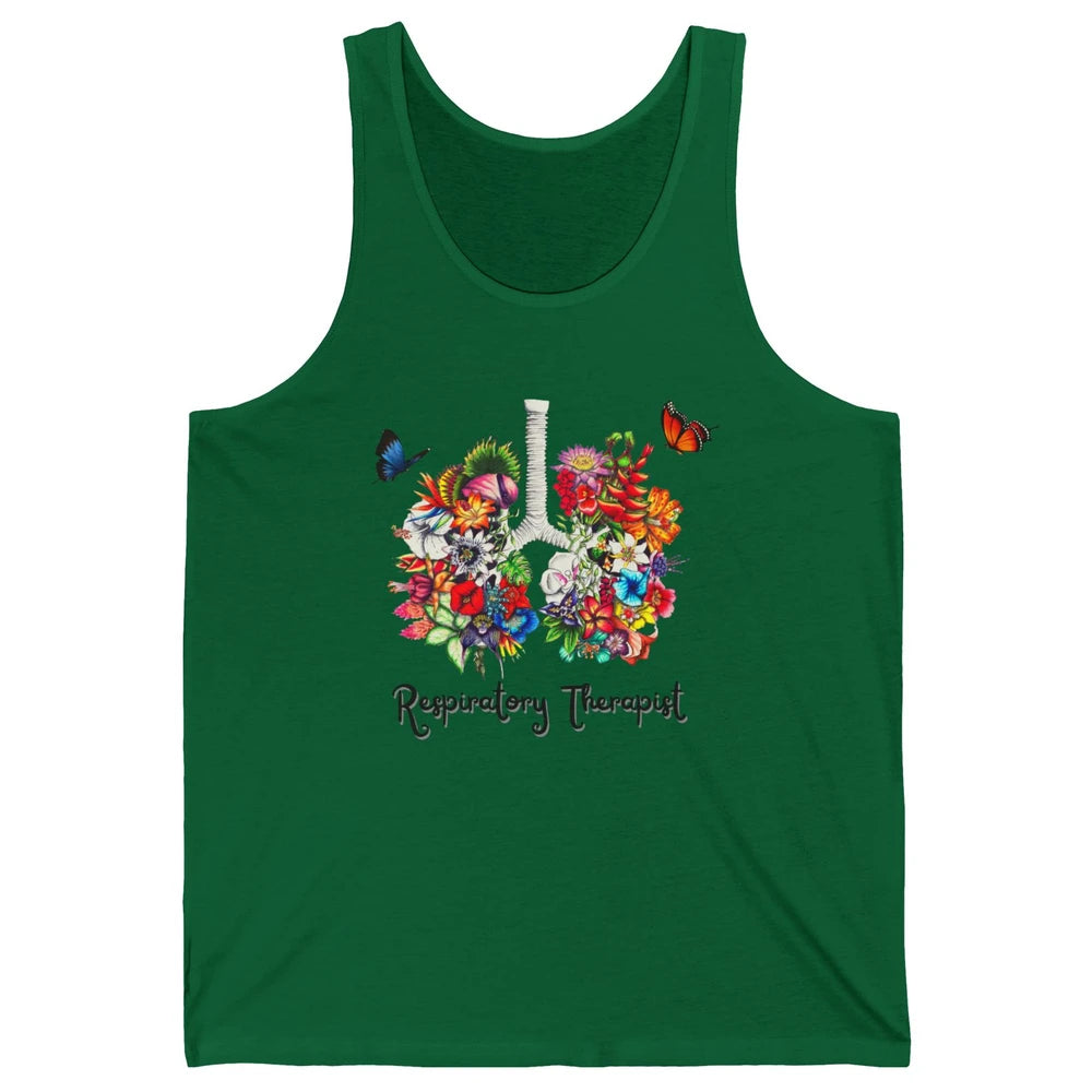 Respiratory Therapy Floral Lung Respiratory Therapist Gift Unisex Jersey Tank