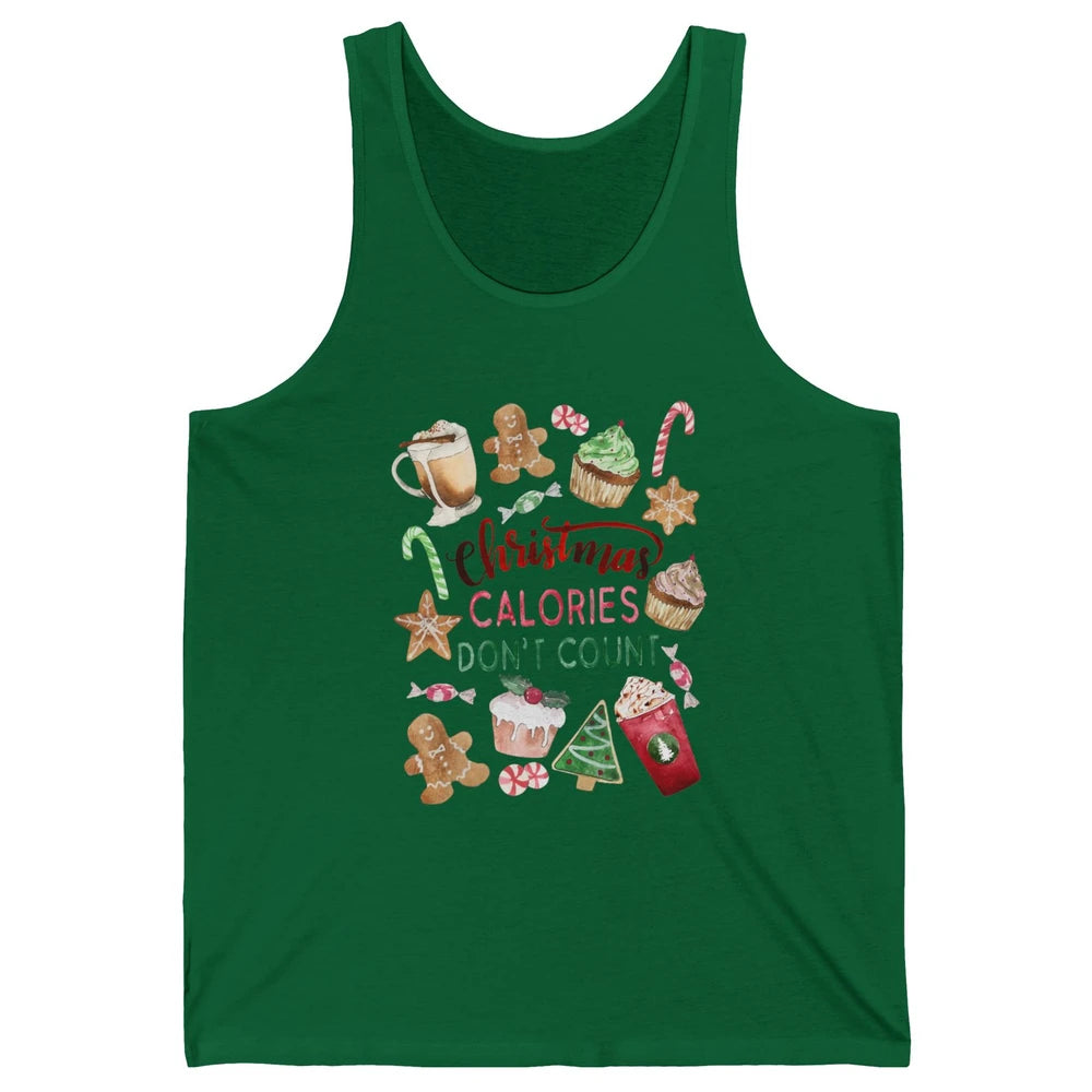 Funny Christmas Favorites Calories Dont Count Christmas Cake Unisex Jersey Tank