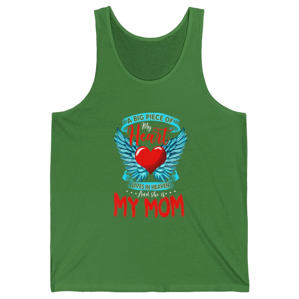 A Big Piece Of My Heart Mom In Heaven Angel Wings Guardian Unisex Jersey Tank