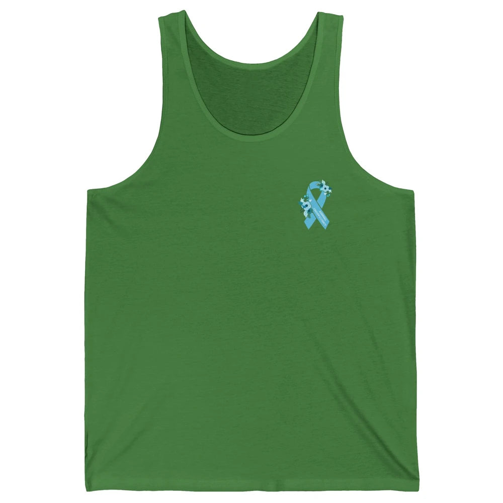 Adrenal Insufficiency Awareness Floral Light Blue Ribbon Unisex Jersey Tank