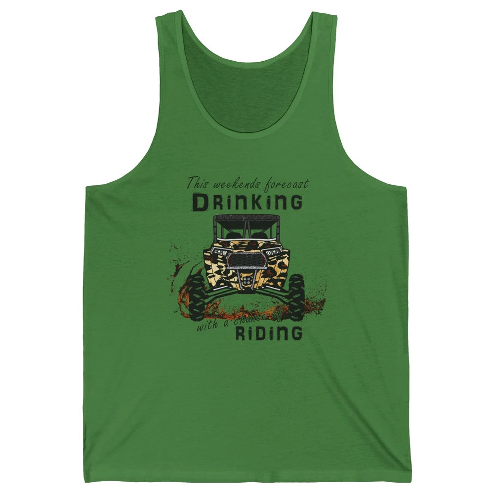 Leopard UTV Weekend Forecast Drinking Mud Riding SXS Life Unisex Jersey Tank