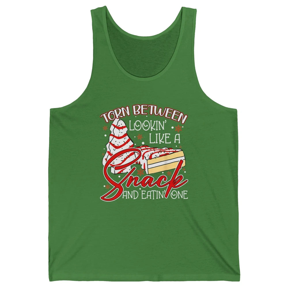 Christmas Tree Cake Torn Between Look Like a Snack Eat One Unisex Jersey Tank