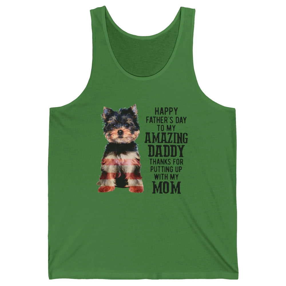 Yorkshire Terrier Fathers Day To My Amazing Dad Yorkie Lover Unisex Jersey Tank