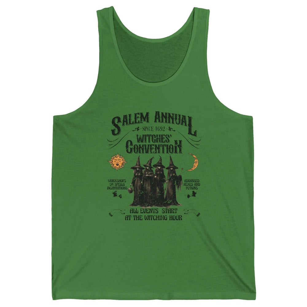 Retro Salem Annual Witches Convention Halloween Witch Magic Unisex Jersey Tank