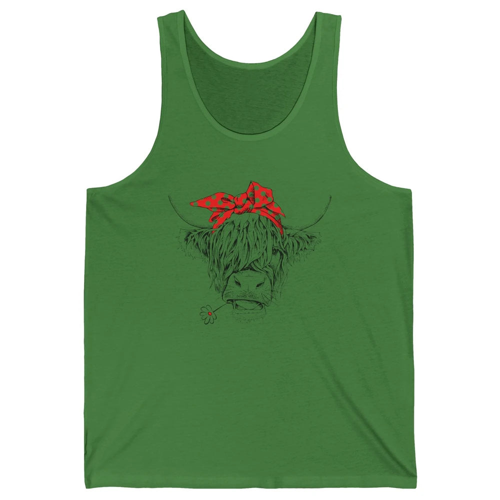 Funny Highland Cow Not Today Heifer Cow Lovers Farmer Gift Unisex Jersey Tank