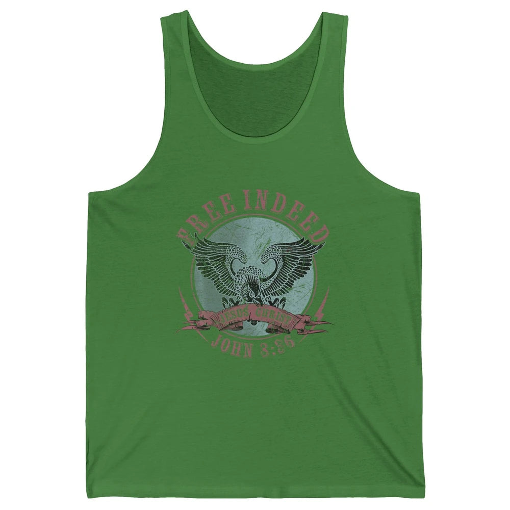 Free Indeed Faith Retro Religious Christian Bible Verse God Unisex Jersey Tank