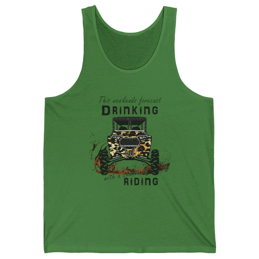 Leopard UTV Weekend Forecast Drinking Offroad Riding SXS Mud Unisex Jersey Tank