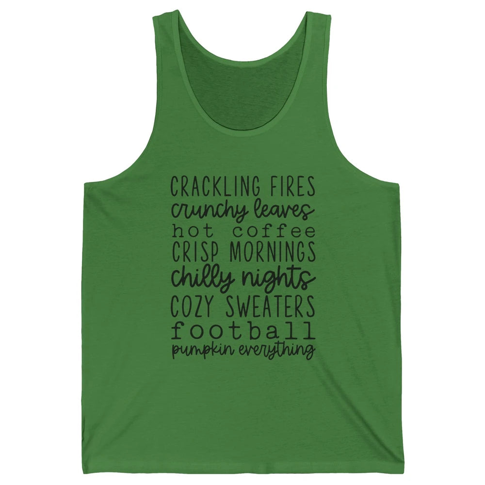 Fall Favorite Crackling Fire Pumpkin Everything Thanksgiving Unisex Jersey Tank