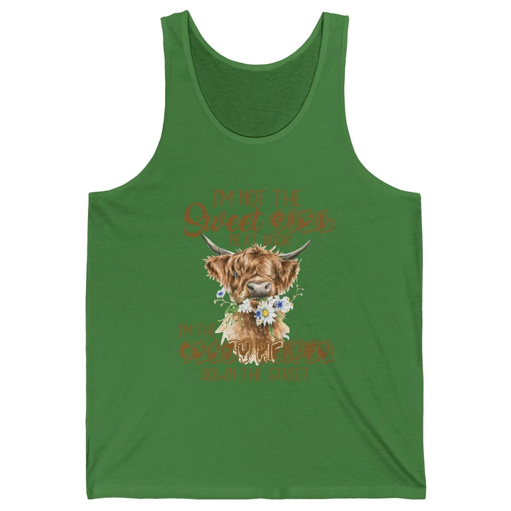 Floral Baby Highland Cow Bandana Not Today Heifer Cow Farmer Unisex Jersey Tank
