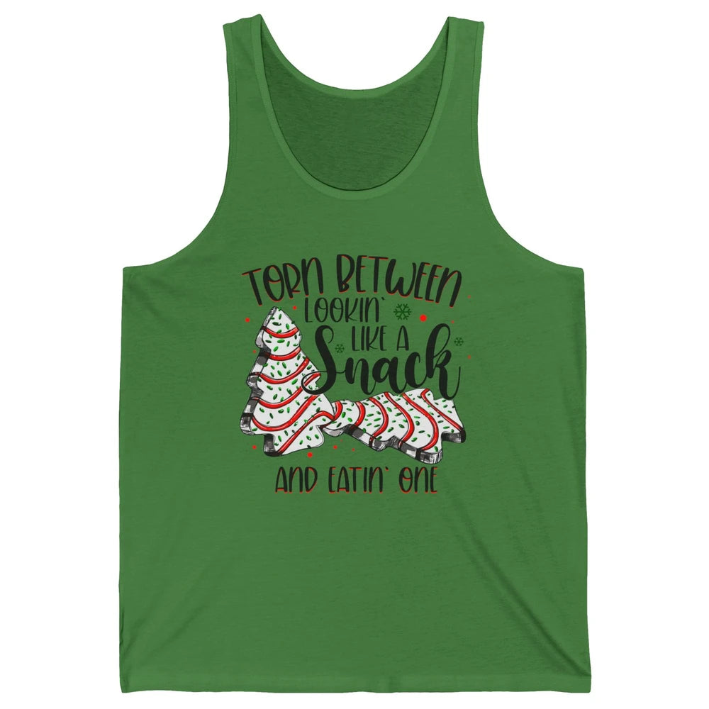 Christmas Tree Cake Torn Between Look Like a Snack Eat One Unisex Jersey Tank