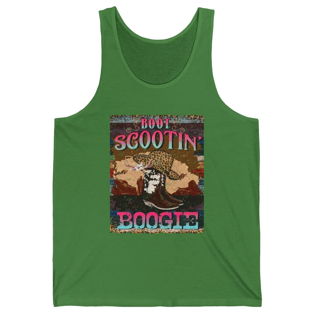 Leopard Cowboy Boots Hat Boot Scootin Boogie Western Country Unisex Jersey Tank