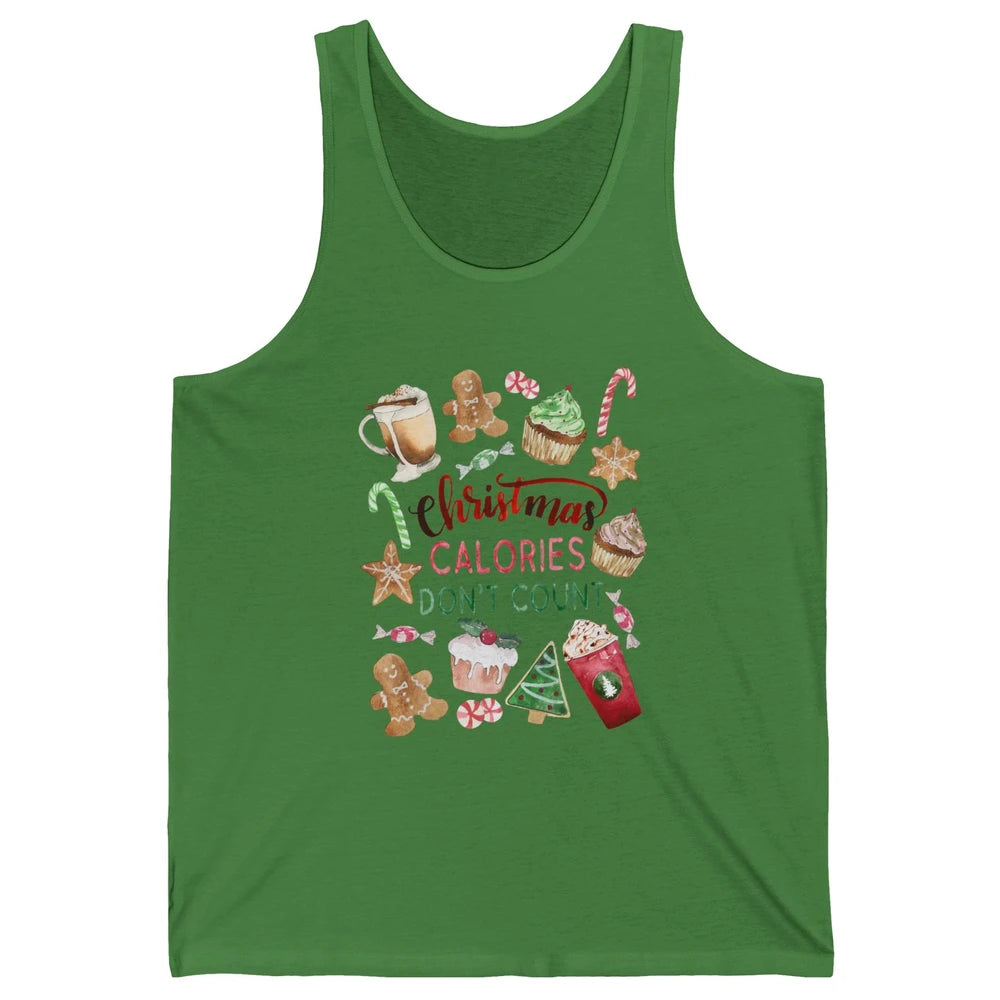 Funny Christmas Favorites Calories Dont Count Christmas Cake Unisex Jersey Tank
