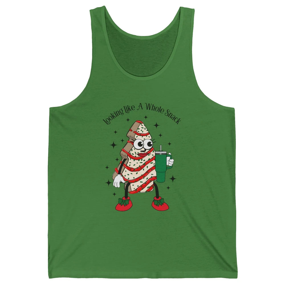 Funny Christmas Tree Cake Out Here Look Like A Snack Unisex Jersey Tank