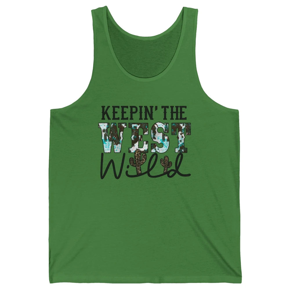 Leopard Cactus Keeping The West Wild Western Country Cowboy Unisex Jersey Tank