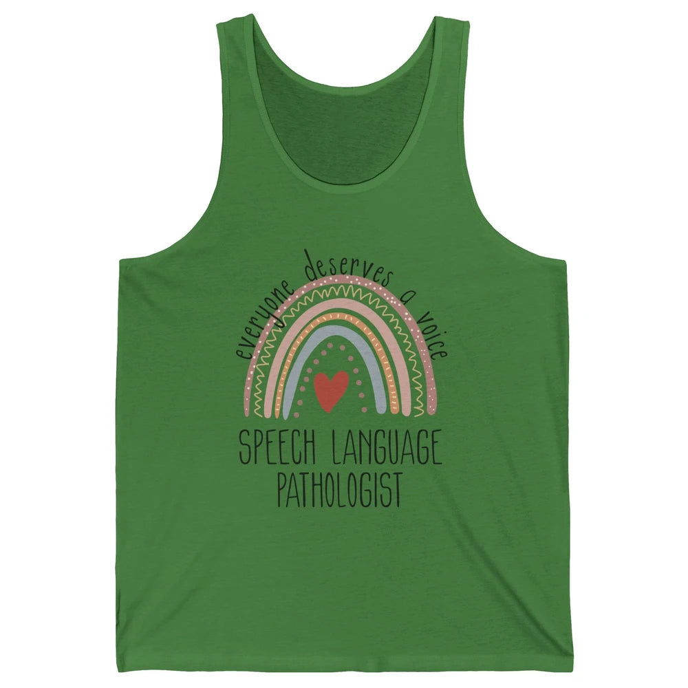 Speech Language Pathologist Everyone Deserves A Voice SLP Unisex Jersey Tank